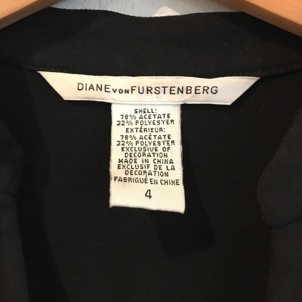 DVF Veda Crepe Babydoll Dress LBD - Picture 3 of 8
